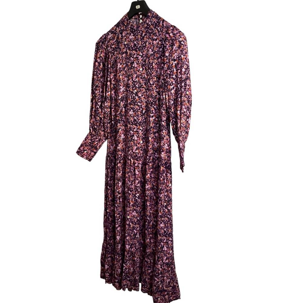 Topshop floral praire dress size 2 long sleeve maxi dress full length